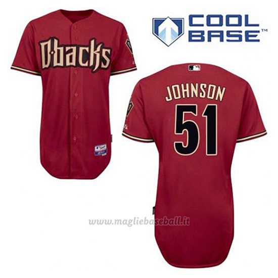 Maglia Baseball Uomo Arizona Diamondbacks 51 Randy Johnson Rosso Alterner Cool Base
